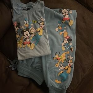 Disney top and bottom.